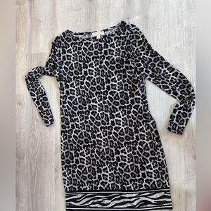 Michael Kors Black and White Leopard Print dress